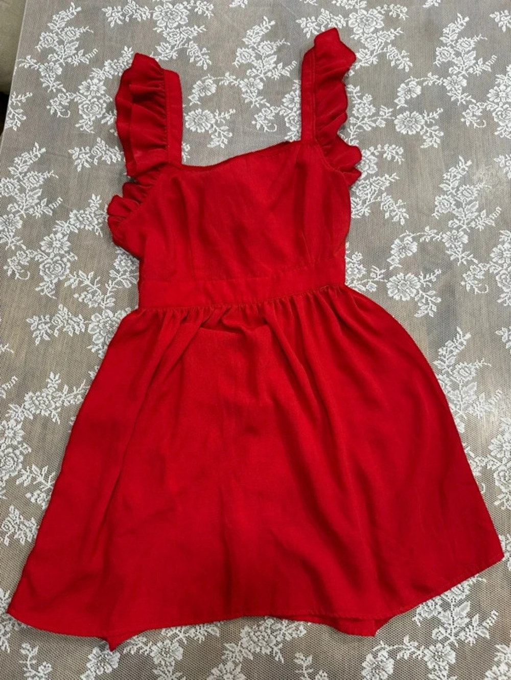 red backless mini dress